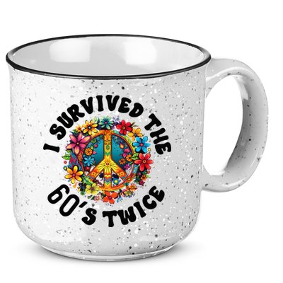 I Survived The 60s Sixties Twice 70th Birthday 60th Funny 15oz Campfire Ceramic Mug