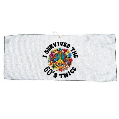 I Survived The 60s Sixties Twice 70th Birthday 60th Funny Large Microfiber Waffle Golf Towel