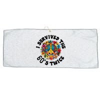 I Survived The 60s Sixties Twice 70th Birthday 60th Funny Large Microfiber Waffle Golf Towel