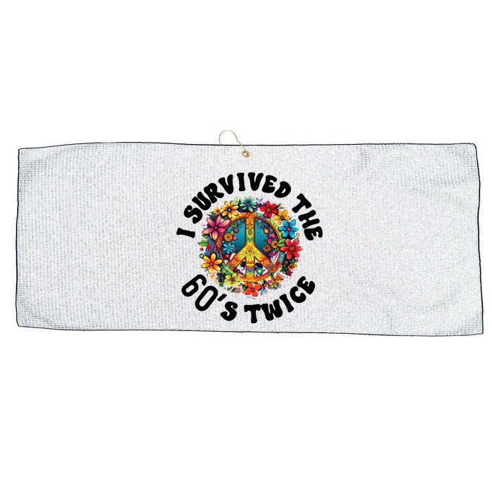 I Survived The 60s Sixties Twice 70th Birthday 60th Funny Large Microfiber Waffle Golf Towel
