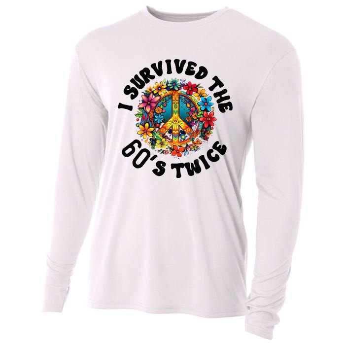 I Survived The 60s Sixties Twice 70th Birthday 60th Funny Cooling Performance Long Sleeve Crew