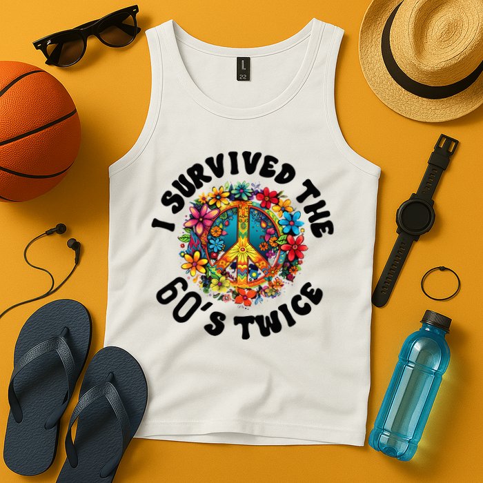 I Survived The 60s Sixties Twice 70th Birthday 60th Funny Tank Top