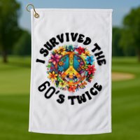 I Survived The 60s Sixties Twice 70th Birthday 60th Funny Golf Towel
