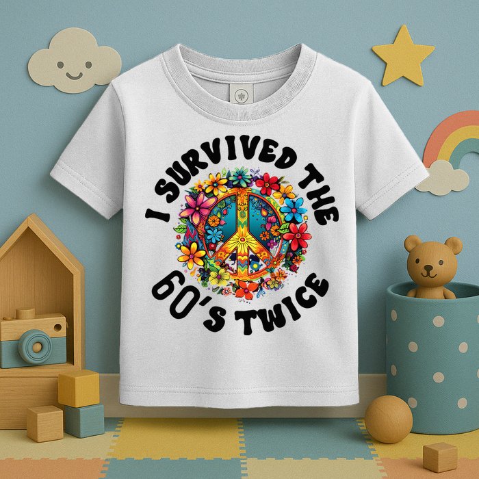 I Survived The 60s Sixties Twice 70th Birthday 60th Funny Toddler T-Shirt
