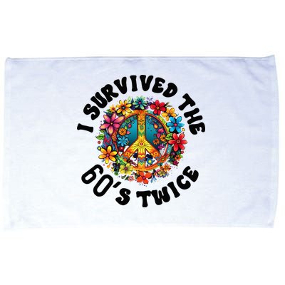 I Survived The 60s Sixties Twice 70th Birthday 60th Funny Microfiber Hand Towel