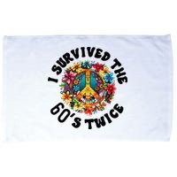 I Survived The 60s Sixties Twice 70th Birthday 60th Funny Microfiber Hand Towel