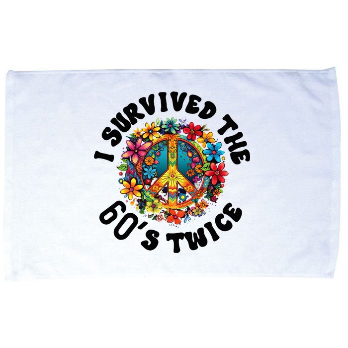 I Survived The 60s Sixties Twice 70th Birthday 60th Funny Microfiber Hand Towel