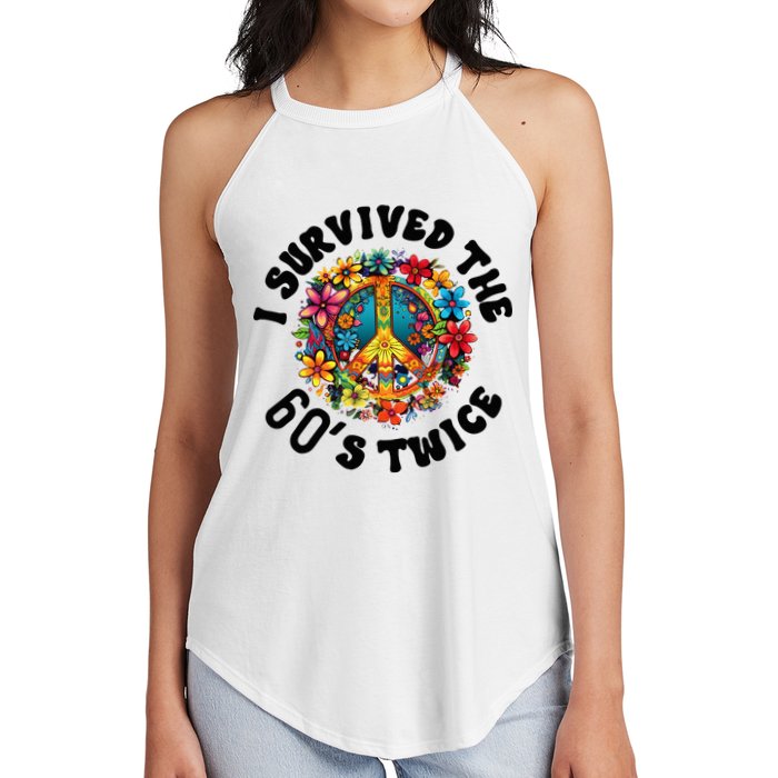 I Survived The 60s Sixties Twice 70th Birthday 60th Funny Women's Perfect Tri Rocker Tank