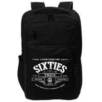 I Survived The Sixties Twice Built In 60s 70th 60th Birthday Impact Tech Backpack