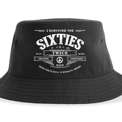 I Survived The Sixties Twice Built In 60s 70th 60th Birthday Sustainable Bucket Hat