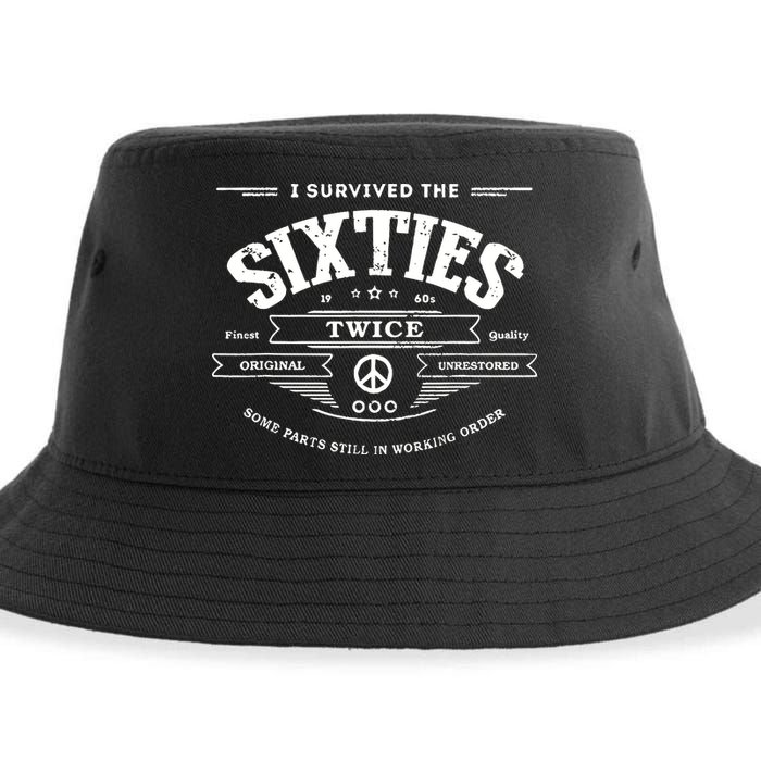 I Survived The Sixties Twice Built In 60s 70th 60th Birthday Sustainable Bucket Hat