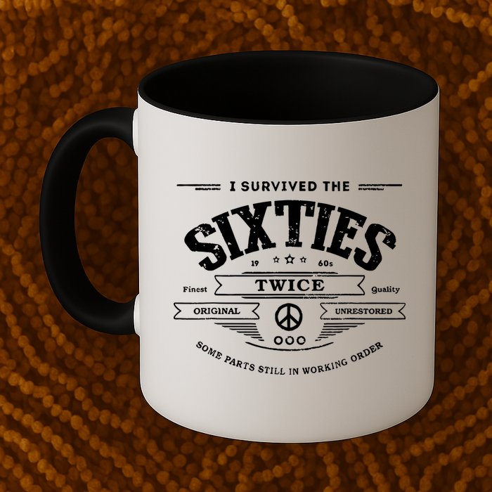 I Survived The Sixties Twice Built In 60s 70th 60th Birthday Mug