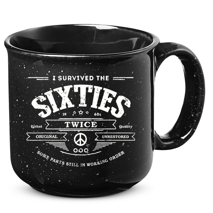 I Survived The Sixties Twice Built In 60s 70th 60th Birthday 15oz Campfire Ceramic Mug