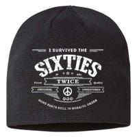 I Survived The Sixties Twice Built In 60s 70th 60th Birthday Sustainable Beanie