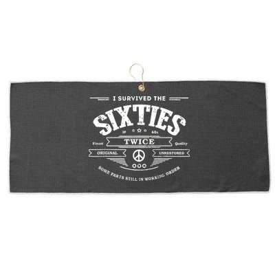 I Survived The Sixties Twice Built In 60s 70th 60th Birthday Large Microfiber Waffle Golf Towel