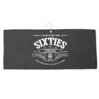 I Survived The Sixties Twice Built In 60s 70th 60th Birthday Large Microfiber Waffle Golf Towel