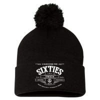 I Survived The Sixties Twice Built In 60s 70th 60th Birthday Pom Pom 12in Knit Beanie