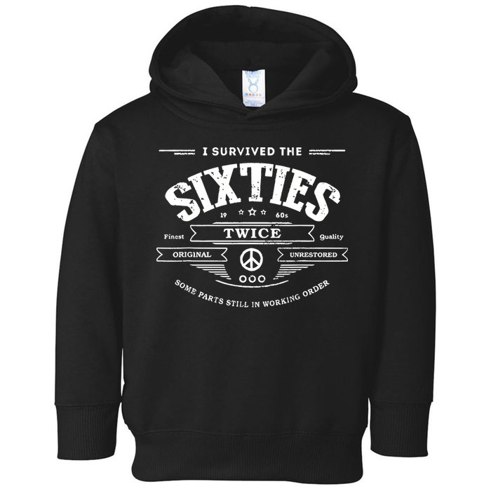 I Survived The Sixties Twice Built In 60s 70th 60th Birthday Toddler Hoodie
