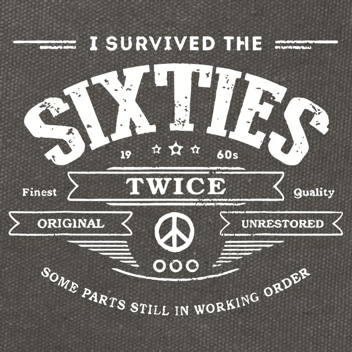 I Survived The Sixties Twice Built In 60s 70th 60th Birthday Cotton Canvas Backpack