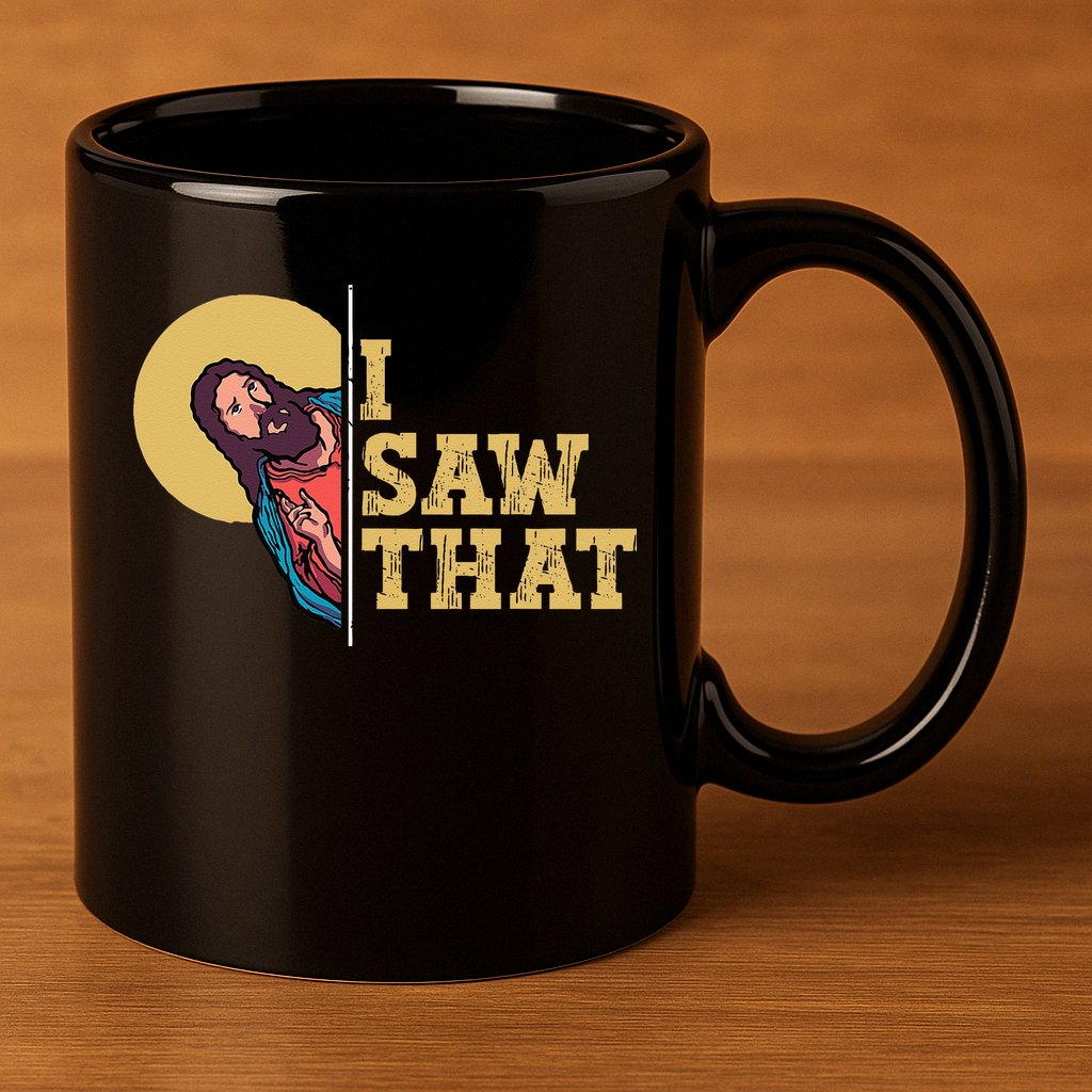 I Saw That Jesus Funny Christian Easter 11oz C Handle Ceramic Mug