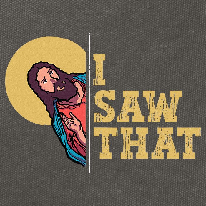 I Saw That Jesus Funny Christian Easter Cotton Canvas Backpack