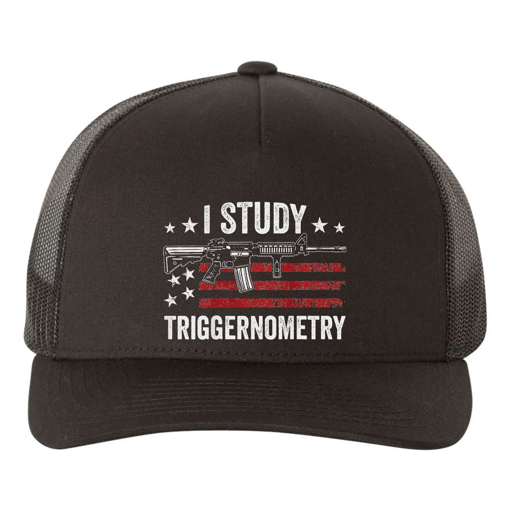 I Study Triggernometry Funny Gun Pro Guns Saying Yupoong Adult 5-Panel Trucker Hat