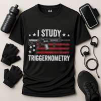 I Study Triggernometry Funny Gun Pro Guns Saying Cooling Performance Crew T-Shirt