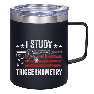 I Study Triggernometry Funny Gun Pro Guns Saying 12oz Stainless Steel Coffee Mug