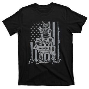 Id smoke that funny grilling I'd smoke that US flag 4th July T-Shirt