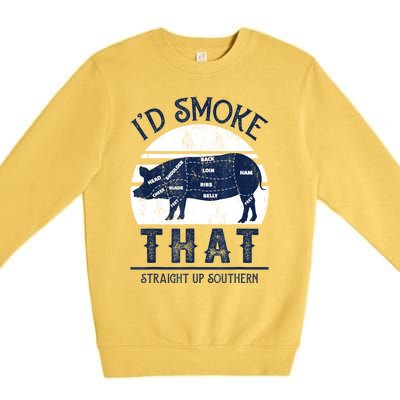 Id Smoke That Straight Up Southern Pig Vintage Premium Crewneck Sweatshirt