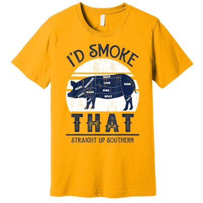 Id Smoke That Straight Up Southern Pig Vintage Premium T-Shirt