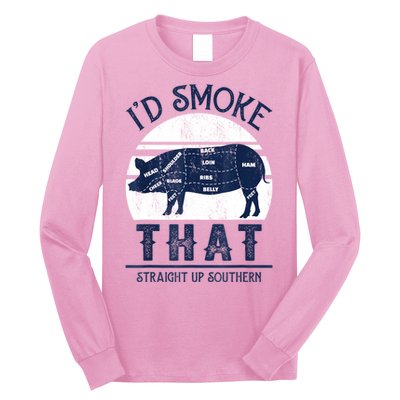 Id Smoke That Straight Up Southern Pig Vintage Long Sleeve Shirt