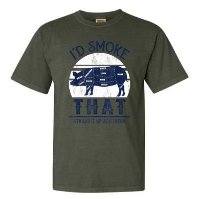 Id Smoke That Straight Up Southern Pig Vintage Garment-Dyed Heavyweight T-Shirt