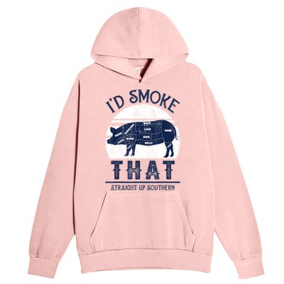 Id Smoke That Straight Up Southern Pig Vintage Urban Pullover Hoodie