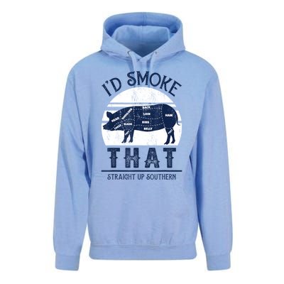 Id Smoke That Straight Up Southern Pig Vintage Unisex Surf Hoodie