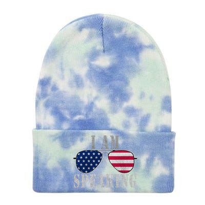 IM Speaking That Says I Am Speaking Vote Rights Protest Gift Tie Dye 12in Knit Beanie