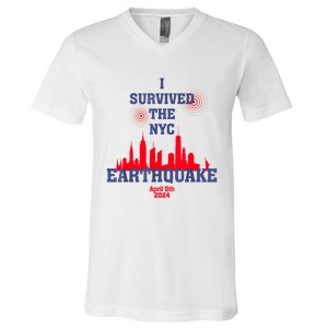 I Survived The Nyc Earthquake April 5th 2024 V-Neck T-Shirt