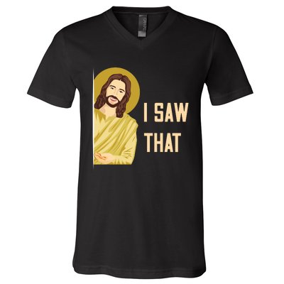 I Saw That Funny Jesus Meme V-Neck T-Shirt