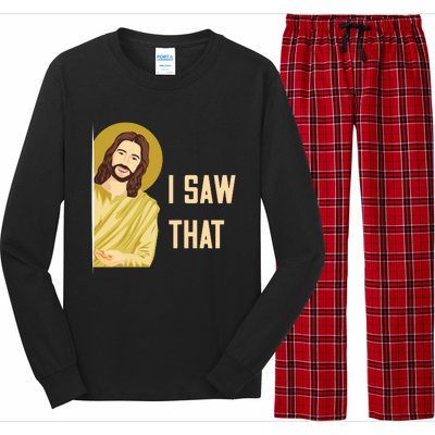 I Saw That Funny Jesus Meme Long Sleeve Pajama Set