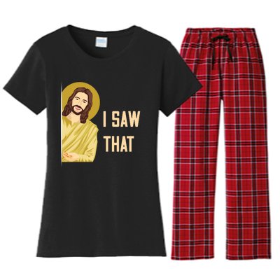 I Saw That Funny Jesus Meme Women's Flannel Pajama Set