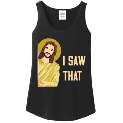 I Saw That Funny Jesus Meme Ladies Essential Tank