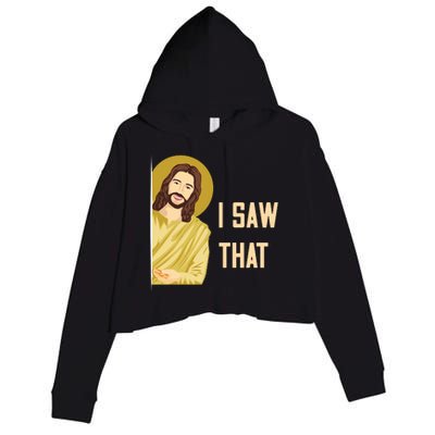 I Saw That Funny Jesus Meme Crop Fleece Hoodie