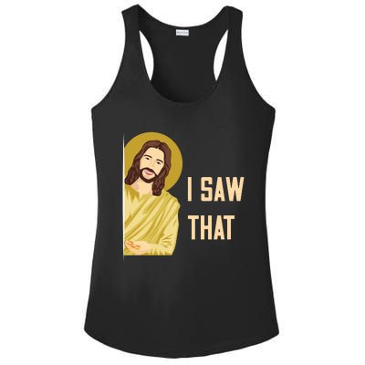 I Saw That Funny Jesus Meme Ladies PosiCharge Competitor Racerback Tank