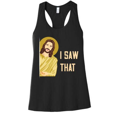 I Saw That Funny Jesus Meme Women's Racerback Tank