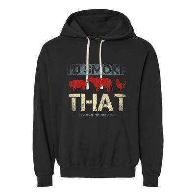 Id Smoke That Barbecue Garment-Dyed Fleece Hoodie