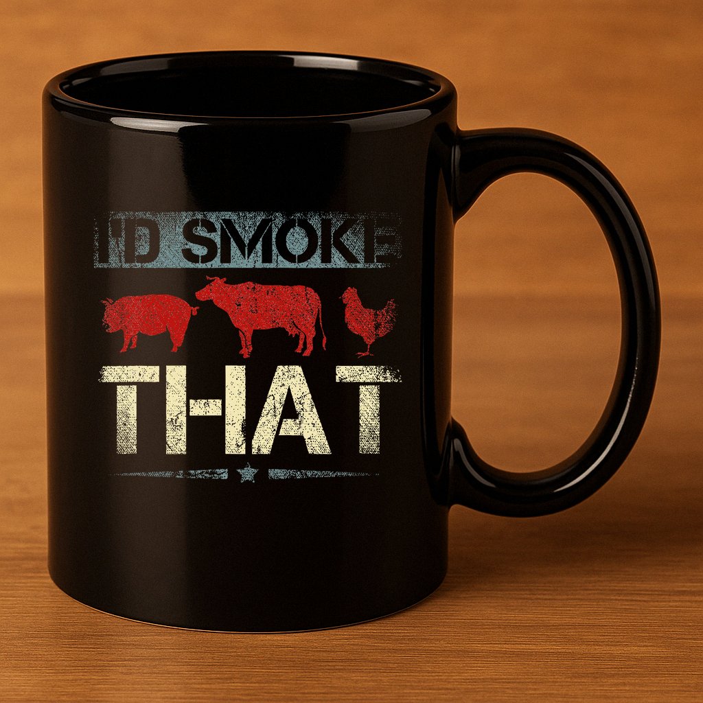 Id Smoke That Barbecue 11oz C Handle Ceramic Mug