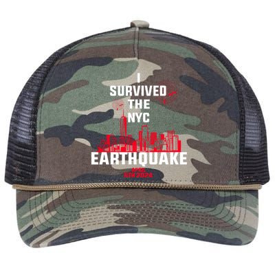 I Survived The Nyc Earthquake 5th April 2024 Retro Rope Trucker Hat Cap