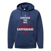 I Survived The Nyc Earthquake 5th April 2024 Performance Fleece Hoodie