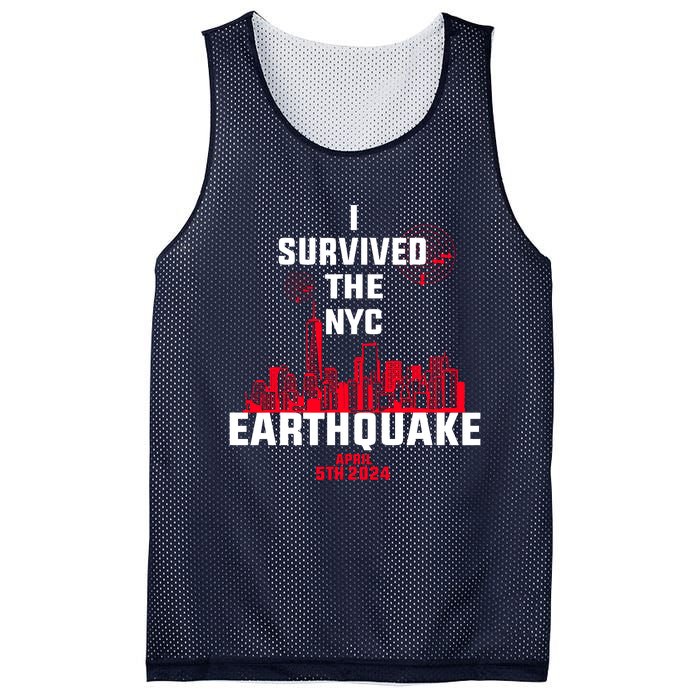 I Survived The Nyc Earthquake 5th April 2024 Mesh Reversible Basketball Jersey Tank