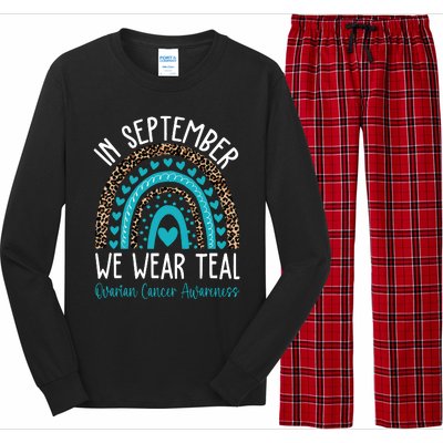 In Sep Tember We Wear Teal Ovarian Cancer Awareness Month Long Sleeve Pajama Set